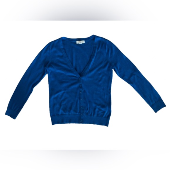 Women’s Blue Button Down Cardigan - Picture 1 of 5